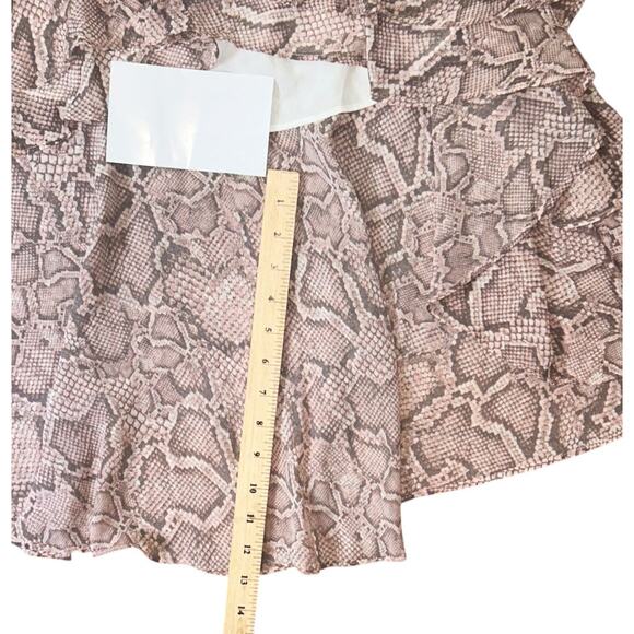 NWT 1.State Asymmetrical Hi-Lo Snake Print Pink & Gray Midi Dress XS - Picture 3 of 8